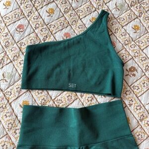 SET Active Green Bike Shorts and Top